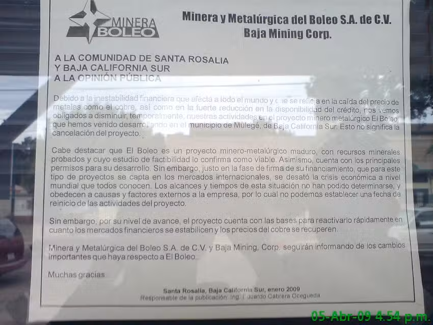 Minera Y Metalurgica Del Boleo