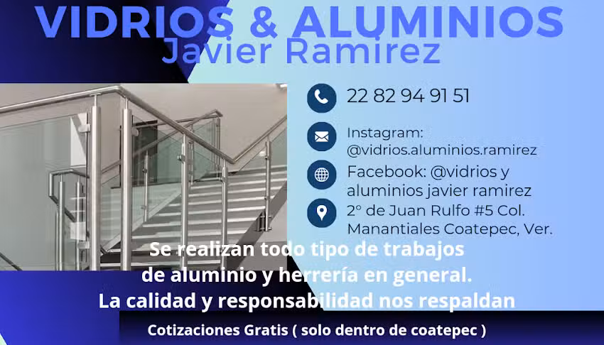 Vidrios y aluminios javier ramirez